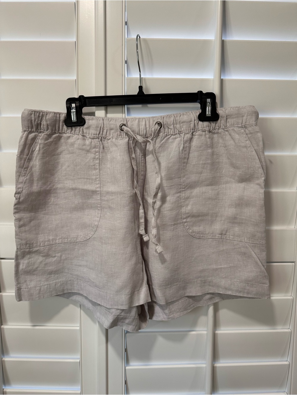 C&C California 100% Linen Drawstring Shorts XL Beige Casual Summer Pockets - Picture 9 of 10
